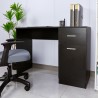 Moderner schwarzer platzsparender Büroschreibtisch mit Tür und Schublade Lythes Dark Sales
