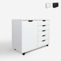 Büroschrank 5 Schubladen Aktenschrank Tür Räder Harris Aktion