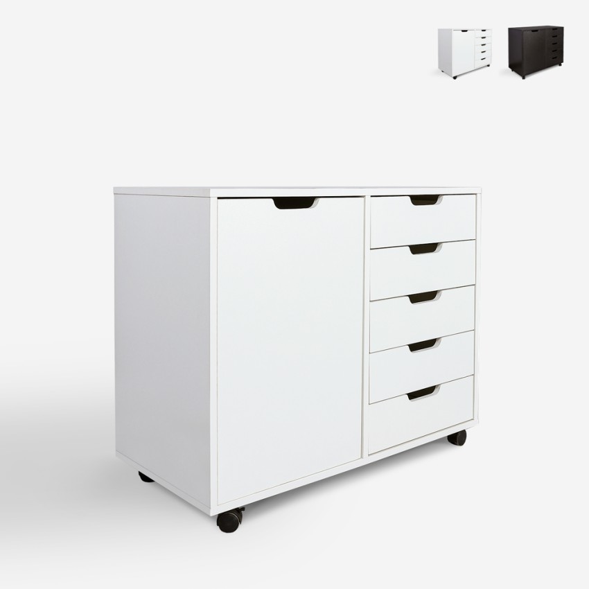 Büroschrank 5 Schubladen Aktenschrank Tür Räder Harris Aktion