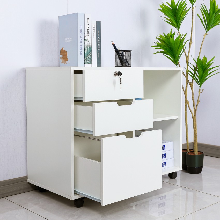  Twatt: Büro-Aktenschublade mit Rädern und Schloss 
