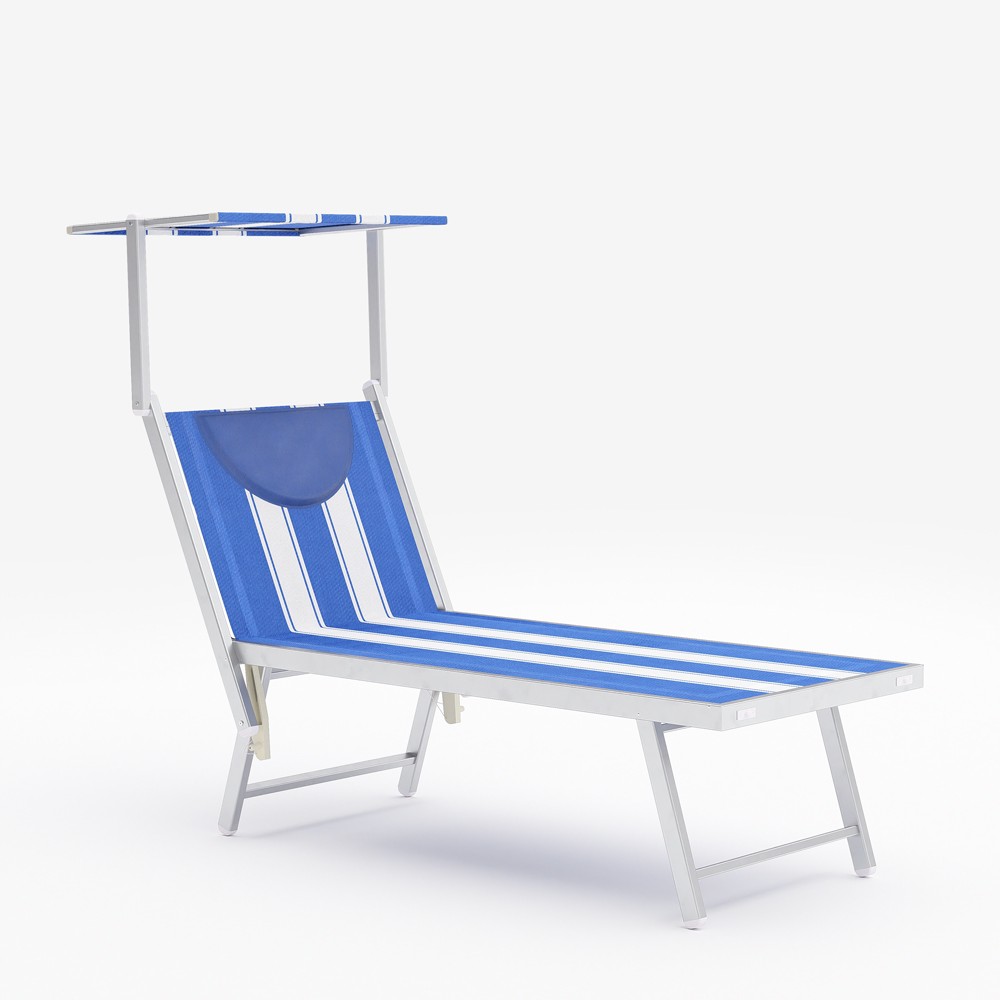 Liegestuhl Strandliege Sonnenliege aus Aluminium Santorini Stripes