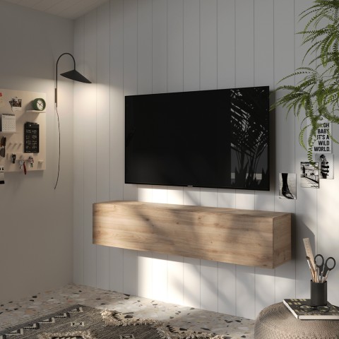 Moderner minimaler Hängeschrank aus Holz für Fernseher mit Tür Infinity 54 Aktion