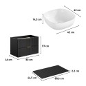 Bad-/Hängeschrank 80x46cm Schwarz Schubladen Waschbecken Adel Black Katalog