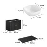 Bad-/Hängeschrank 80x46cm Schwarz Schubladen Waschbecken Adel Black Katalog