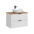 Wandbadezimmerschrank aus weißem Holz Waschbeckenschubladen Adel White Aktion