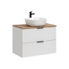 Wandbadezimmerschrank aus weißem Holz Waschbeckenschubladen Adel White Aktion