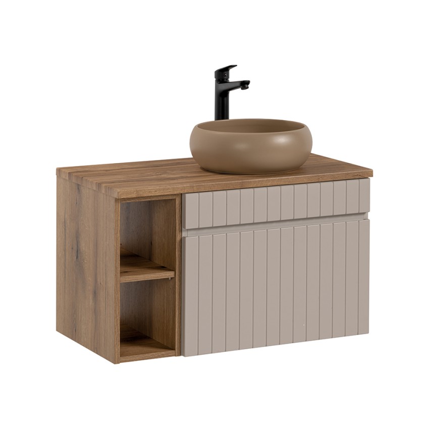 Beige Schubladen Wandwaschtisch Badschrank Coast 80N Aktion Beige Schubladen Wandwaschtisch Badschrank Coast 80N Aktion