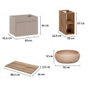Beige Schubladen Wandwaschtisch Badschrank Coast 80N Lagerbestand