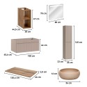 Wandbadezimmerschrank Waschbecken beige Spiegel Kleiderschrank Coast 100 SNA Auswahl