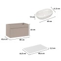Rosa und weißer wandhängender Badezimmerschrank 80x46 Waschtisch Lili 80 Katalog