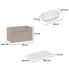 Rosa und weißer wandhängender Badezimmerschrank 80x46 Waschtisch Lili 80 Katalog
