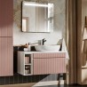 Wandbadezimmerschrank mit Aufsatzwaschbecken rosa und weiß Lili 100 Verkauf