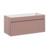 Wandbadezimmerschrank mit Aufsatzwaschbecken rosa und weiß Lili 100 Angebot