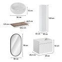 Platzsparender wandmontierter Badezimmerschrank Waschtisch Spiegel Wiki 80 SA Lagerbestand