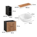 Wandbadezimmerschrank Holz Waschbecken Keramik Xilo Katalog