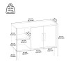 Weißer moderner Eingangsbereich Schuhschrank 90x35x70cm Arizona 