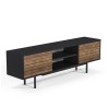 Moderner TV-Schrank schwarz mit Holztüren 160x35x52cm Colosseo Verkauf