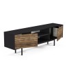 Moderner TV-Schrank schwarz mit Holztüren 160x35x52cm Colosseo Sales