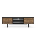 Moderner TV-Schrank schwarz mit Holztüren 160x35x52cm Colosseo Angebot