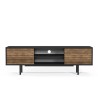 Moderner TV-Schrank schwarz mit Holztüren 160x35x52cm Colosseo Angebot