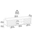 Moderner TV-Schrank schwarz mit Holztüren 160x35x52cm Colosseo Auswahl