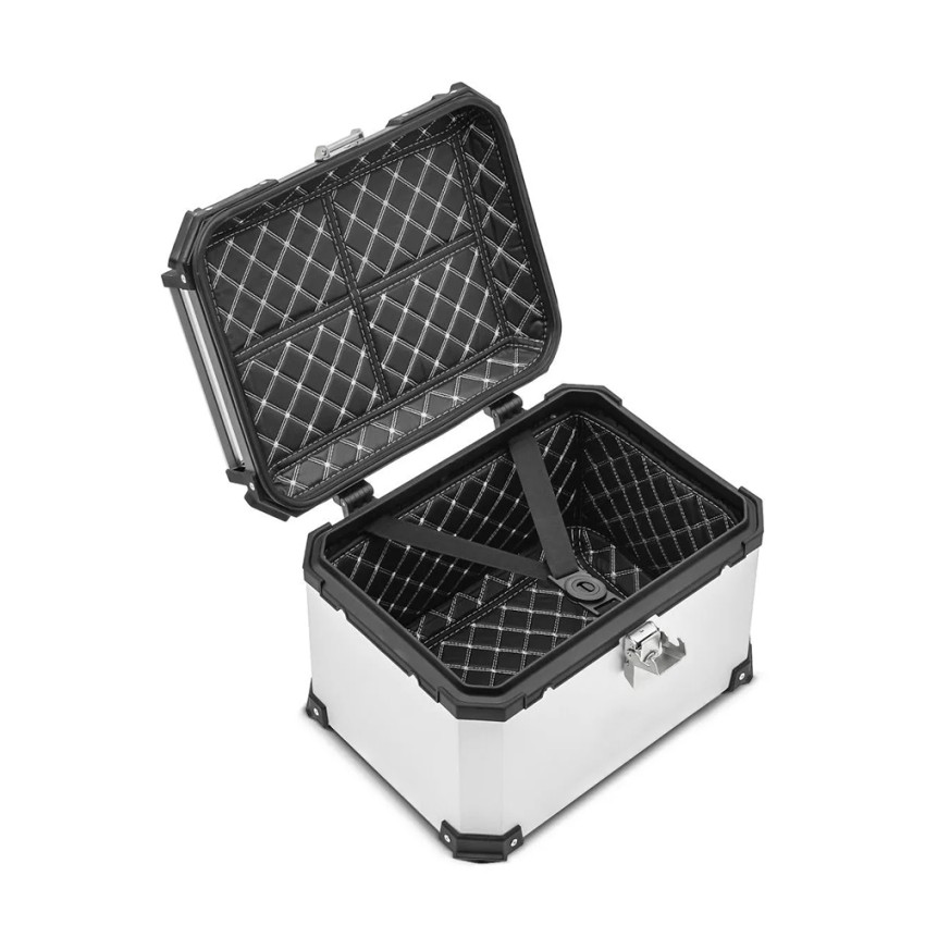  Voyager: Universelles 46-Liter-Motorrad-Topcase aus Aluminium mit Platte 