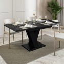 Schwarzer Marmor-Effekt Moderner ausziehbarer Küchentisch 120-160x80Masiv Royal Katalog