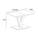 Schwarzer Marmor-Effekt Moderner ausziehbarer Küchentisch 120-160x80Masiv Royal Lagerbestand