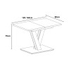 Schwarzer Marmor-Effekt Moderner ausziehbarer Küchentisch 120-160x80Masiv Royal Lagerbestand