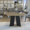Modern ausziehbarer Küchentisch 120-160x90 in Schwarzem Eichenholz Mufo Verkauf