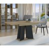 Modern ausziehbarer Küchentisch 120-160x90 in Schwarzem Eichenholz Mufo Sales