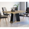 Modern ausziehbarer Küchentisch 120-160x90 in Schwarzem Eichenholz Mufo Katalog