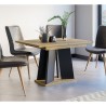 Modern ausziehbarer Küchentisch 120-160x90 in Schwarzem Eichenholz Mufo Lagerbestand