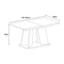 Modern ausziehbarer Küchentisch 120-160x90 in Schwarzem Eichenholz Mufo Eigenschaften