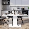 Platzsparender Ausziehtisch schwarz weiß 100-140x60cm Wood Mini White Verkauf