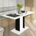 Platzsparender Ausziehtisch schwarz weiß 100-140x60cm Wood Mini White Rabatte