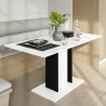 Platzsparender Ausziehtisch schwarz weiß 100-140x60cm Wood Mini White Rabatte