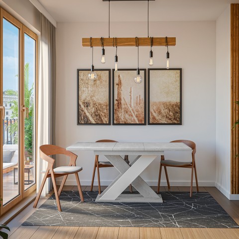 Ausziehtisch weiß 120-160x90cm modernes Küchendesign Xao K350 Aktion