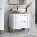 Marmor-Effekt Stand-Badeschrank weißes Holz-Waschtischbecken Fiji Aktion