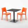 Schwarz Tisch Quadratisch 70x70 cm mit 2 Bunten Stühlen Paris Kiwi Kosten
