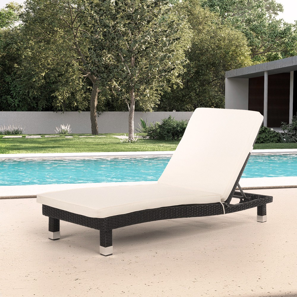 Meeres- und Strandgartenliegen Entwerfen Poly-Rattan-Matratze Playa