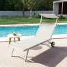 2 Sonnenliegen aus Aluminium mit Räder Garten Pool Alabama Katalog
