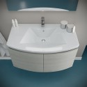 Glänzend weiß Wandwaschtisch 80 cm mit 2 Türen Holz Giulia 80 Angebot