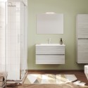 Moderner wandmontierter Badspiegelschrank 80 cm Waschbecken 2 Schubladen Easy 80 Auswahl