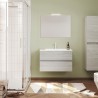 Moderner wandmontierter Badspiegelschrank 80 cm Waschbecken 2 Schubladen Easy 80 Auswahl