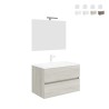 Moderner wandmontierter Badspiegelschrank 80 cm Waschbecken 2 Schubladen Easy 80 Aktion