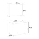 Weißer 80 cm langer wandmontierter Badezimmerschrank mit Waschbecken und LED-Spiegel Oikos 80 Rabatte