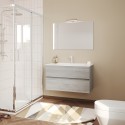 Badmöbel 90 cm modern wandhängendes Waschbecken Schubladen LED Spiegel Easy 90 Verkauf