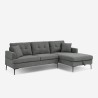 Grau Stoff 3-Sitzer Ecksofa mit Stauraum Halbinsel Agadir Katalog