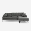Grau Stoff 3-Sitzer Ecksofa mit Stauraum Halbinsel Agadir Sales